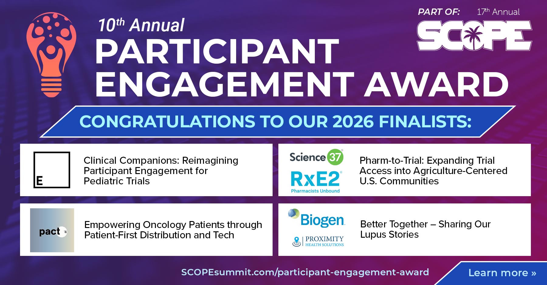 2026 Participant Engagement Award Finalists